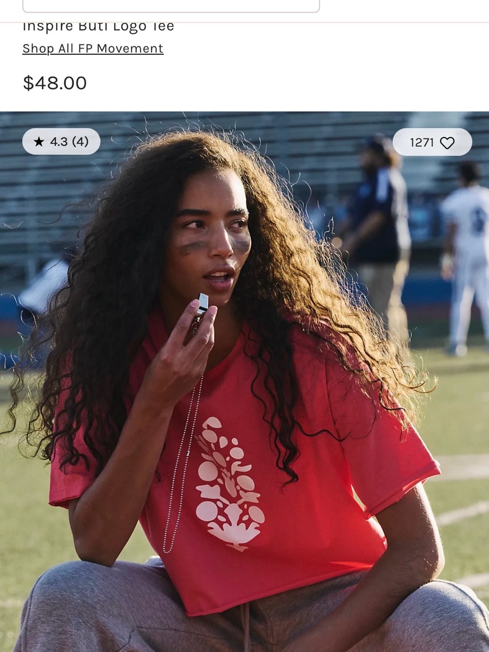 Free People Movement Hot pink logo tee